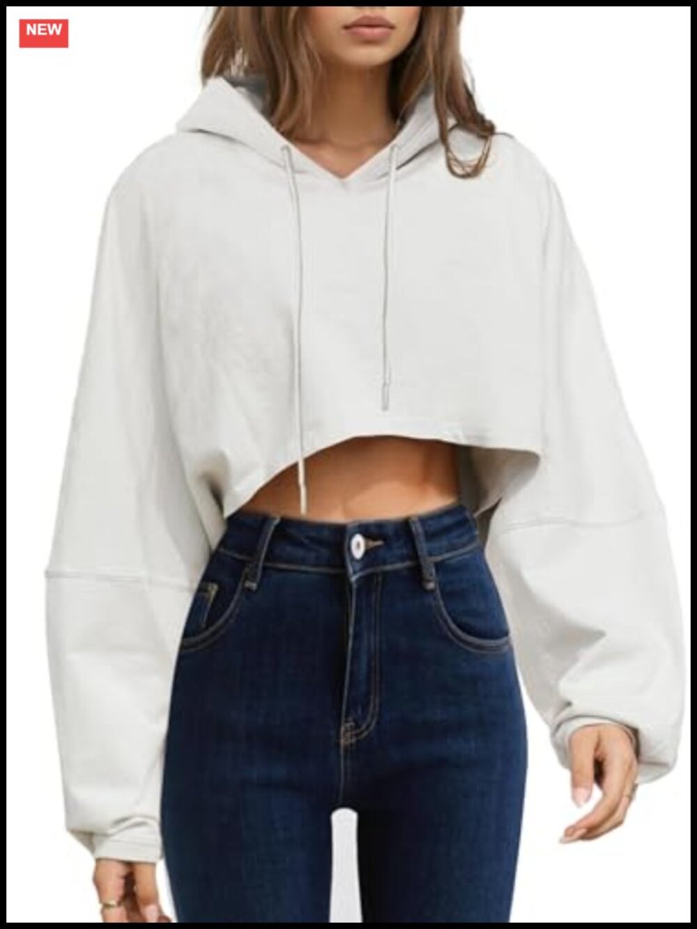 Remidoo Cropped Hoodie Long Sleeve Pullover Sweatshirt